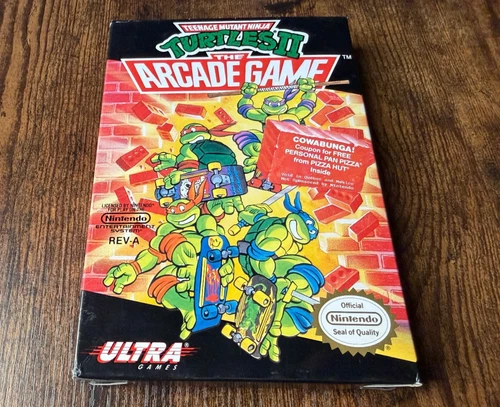 PIZZA OFFER Teenage Mutant Ninja Turtles II complete in box 2 nintendo nes game