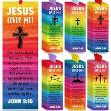 Jetec 60 Pcs Religious Bookmark for Kid Christian Bookmarks Jesus Multicolor