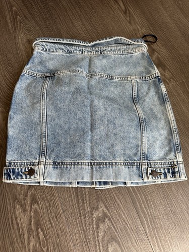 Moschino @ H&M immaculate/rare designer denim shirt look denim skirt, size 8 - Picture 2 of 10