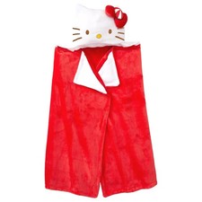 Hello Kitty Kids Hooded Throw Blanket, 30" X 50" Plush Red Christmas Throw