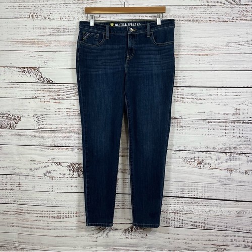 Nautica Womens Jeans Size 32W/14 Blue Mid Rise Medium Wash Skinny Denim