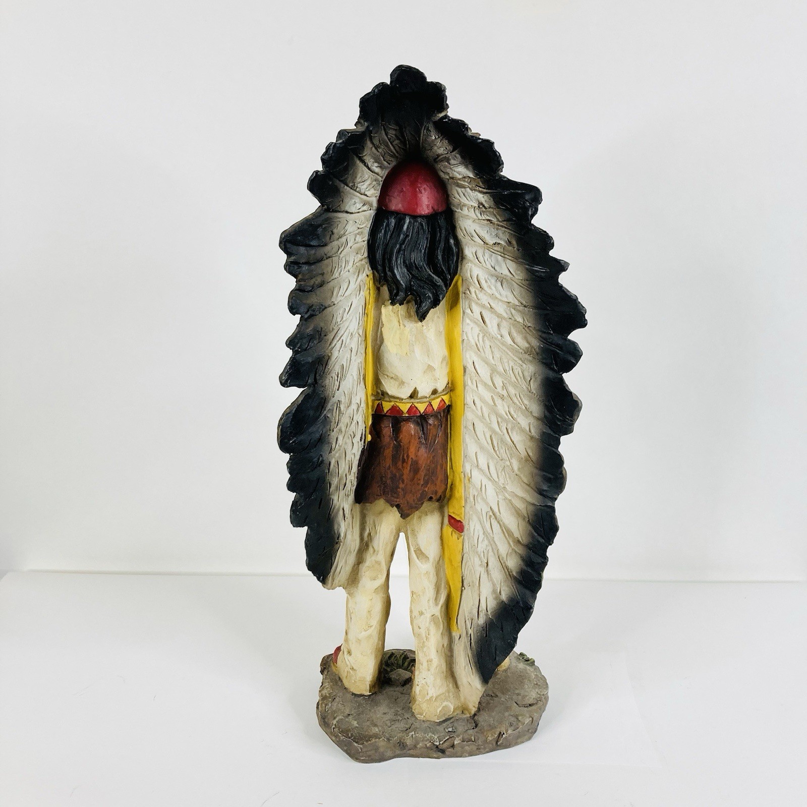 Indian Chief w/ Grandson Passing Knowledge Native American Unknown Origin 15”