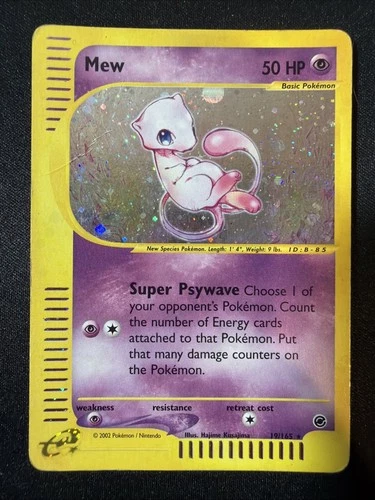 Mew 019/165 Expedition Base Set Holo Ultra Rare Pokemon TCG Nintendo ereader HP+