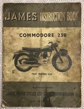 JAMES Commodore 250 Model L25 Motorcycle Handbook Jun 1957 Ref L25/57/4M