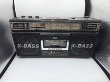 QFX J-22U AM FM SW1 SW2 4-Band Radio X Bass Cassette Boom Box Tested Rare