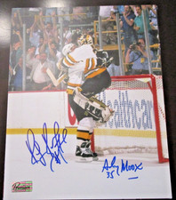 RAY BOURQUE & ANDY MOOG DUAL SIGNED 8X10 PHOTO BOSTON BRUINS (A) COA