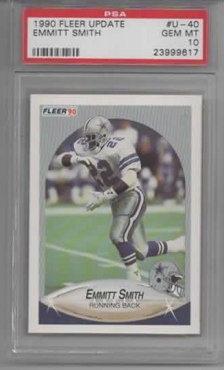 1990 Fleer Update # U-40 Emmitt Smith Rookie Card  PSA 10