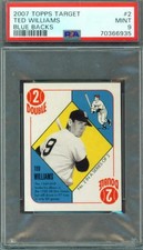 2007 Topps Target Baseball "1951 Blue Backs" #2 TED WILLIAMS Red Sox PSA 9