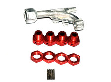 Arrma Kraton 4S V2 BLX 17mm Red Aluminum Wheel Hexes Nuts Front Rear Hex Tool 08