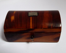 BEAUTIFUL CLEAN ENGLISH ANTIQUE GEORGIAN 1830 FAUX TORTOISESHELL CASKET RING BOX