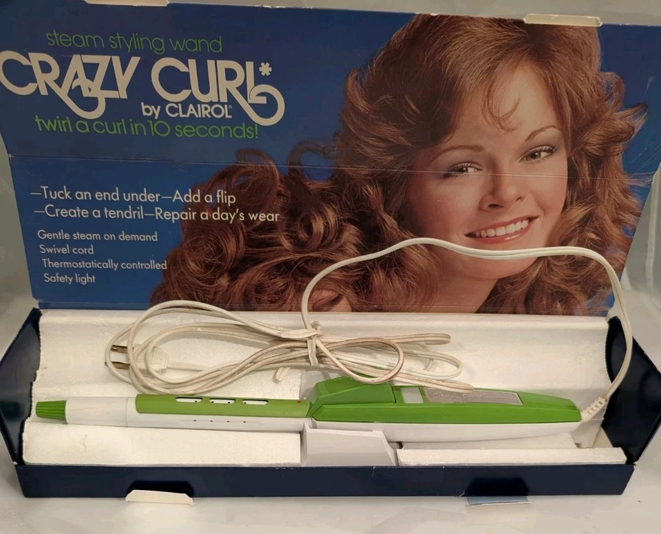 Clairol CRAZY CURL 蒸汽卷发设备 丹麦制造 70 年代 复古 独特已测试 — 第 3/4 张图片
