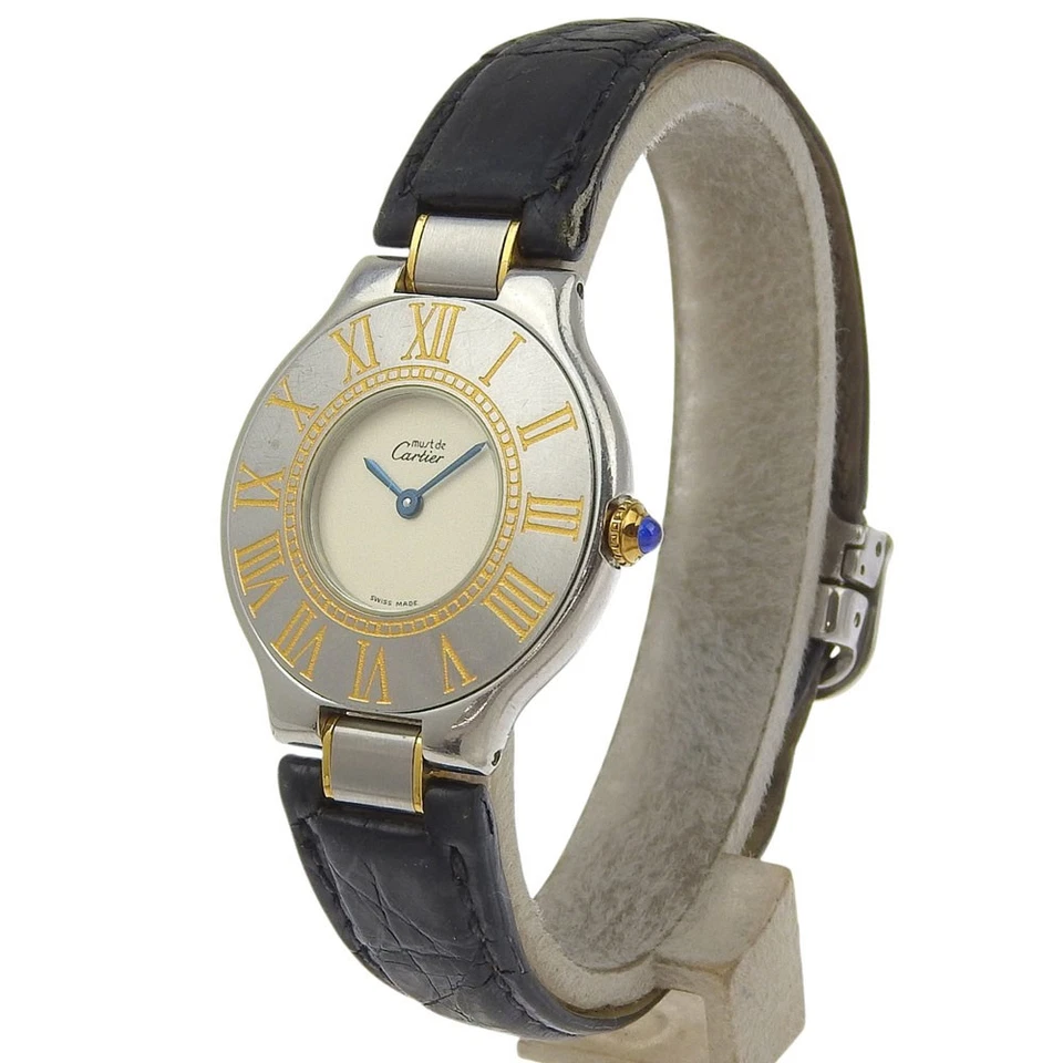 CARTIER Must21 Watches whiteDial Stainless Steel/leather Quartz Analog dis... - Image 2 of 4