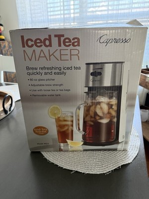 Capresso 80 oz Ice Tea Maker with Glass Pitcher White/Stainless, NEW Open Box