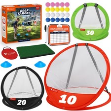 Golf Chipping Net, 3PCS Pop-Up Golf Practice Net for Backyard, Indoor Outdoor...