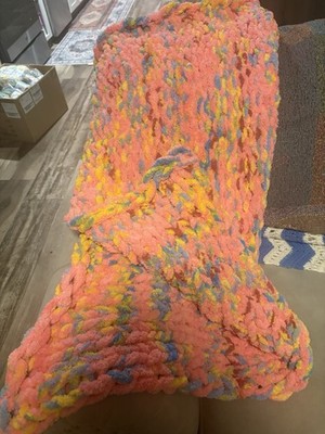 Handmade Chunky Knit Blanket 50x50 Soft and Warm Unique Throw