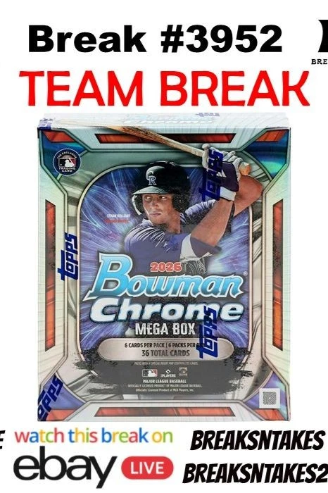 Break #3952: 2026 Bowman Chrome Baseball Mega 20 BOX Team Break