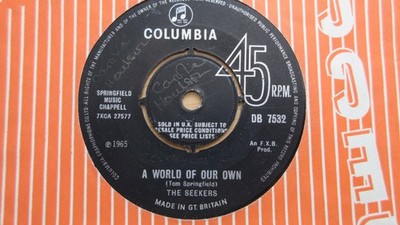 The Seekers A World of Our Own/Sinner Man 7'' 1965 **VG+**