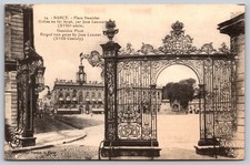 Vintage Nancy France Place Stanislas Forged Iron Gates Postcard A349