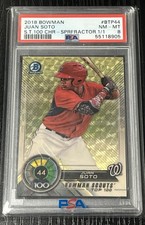 2018 JUAN SOTO RC Bowman Chrome Scouts 100 Vinyl Superfractor 1/1 PSA 8