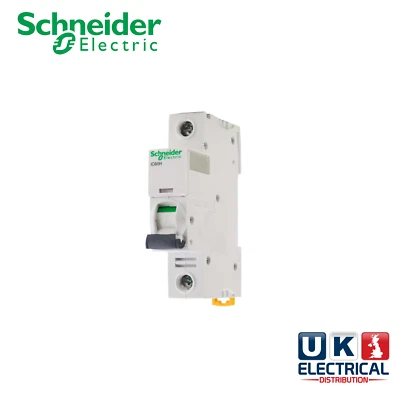 SCHNEIDER ELECTRIC Schneider Acti 9 iC60H Single Pole MCB 6 10 16 20 25 32 40 50 63 Amp Type B C D