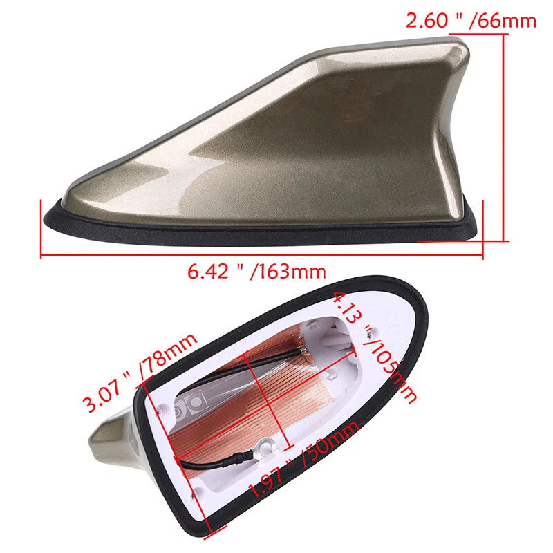 Shark Fin Aerial Antenna Roof Cover Radio AM/FM Signal Recept Receiver Universal - Image 2 of 4