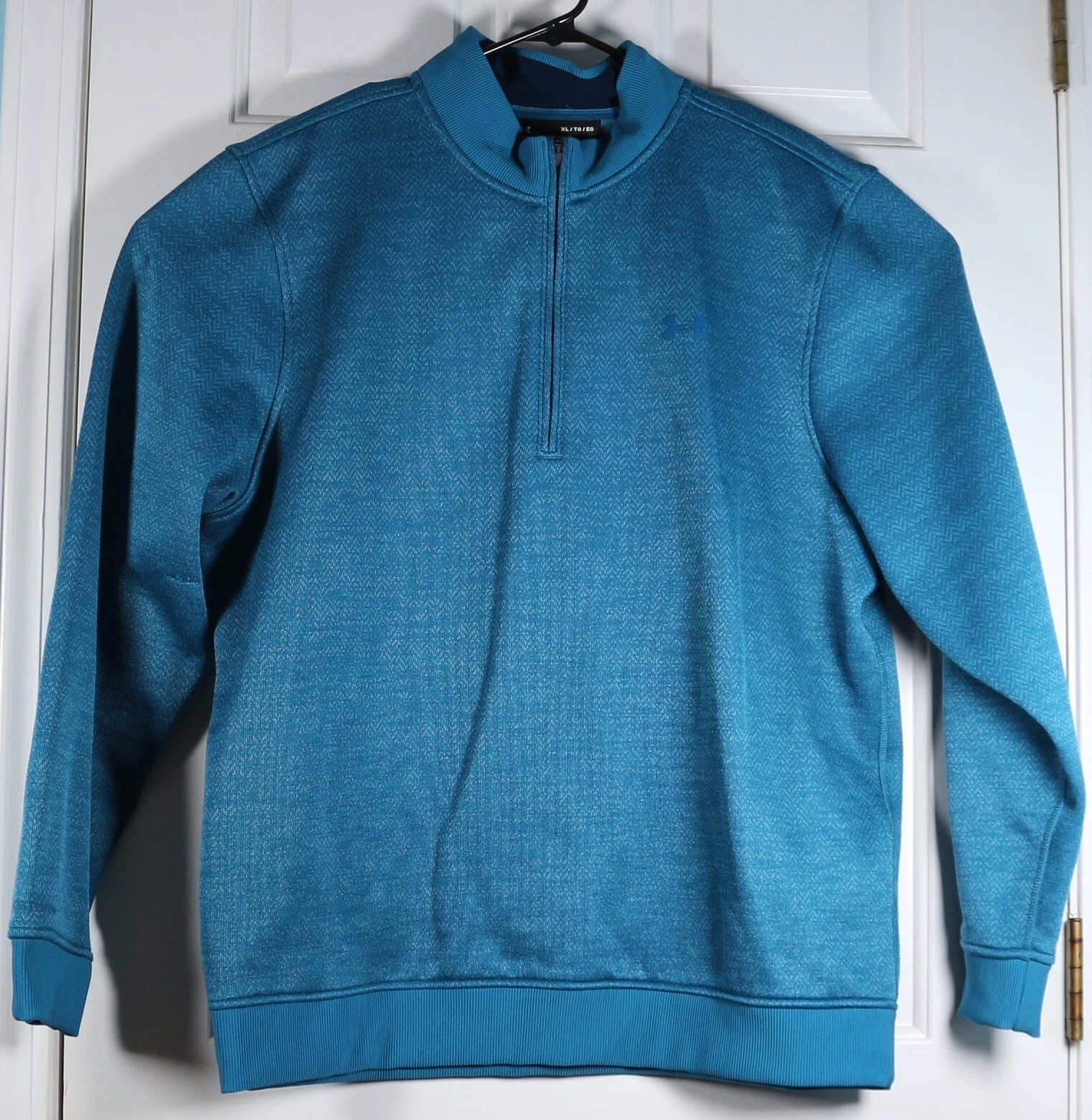 Under Armour 1/4 Zip Pullover XL Golf Sport Storm Men Blue Cold Gear