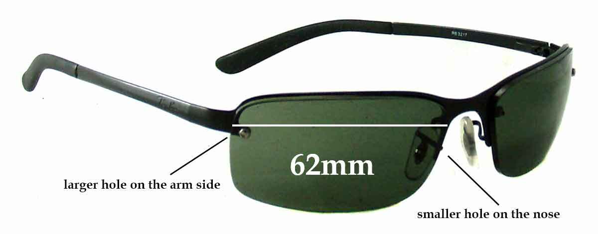 SFx Replacement Sunglass Lenses fits Ray Ban RB3217 62mm Wide