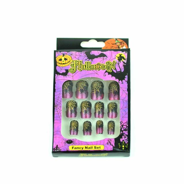 12 Halloween Fake Nails Art Decals Set Fancy Dress Costume Party Fun Accessories For Sale Online Ebay