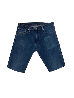 Levis Strauss 514 Denim Cut Off Shorts Blue Mens Size 33x12 Good Condition 