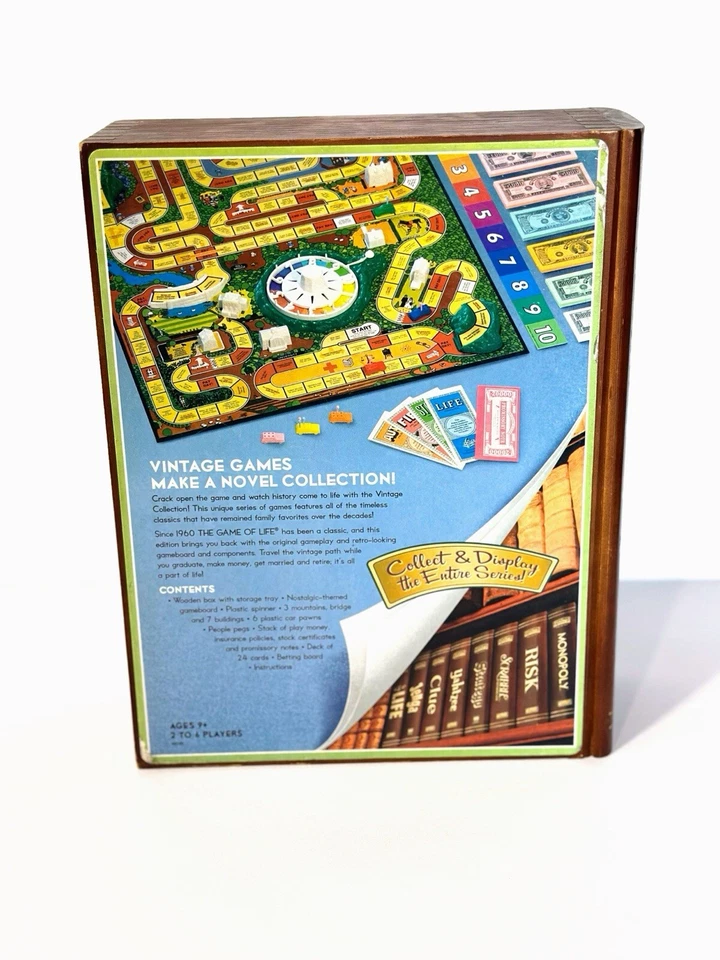 De colección El Juego de la Vida Clásico Tablero Madera Estantería Caja Parker Brothers Foto 2 de 4