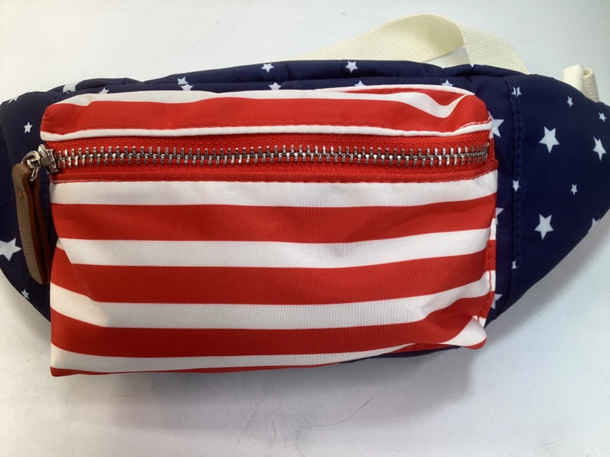Mad Love Unisex Fanny Pack US Flag Red White Blue Adjustable