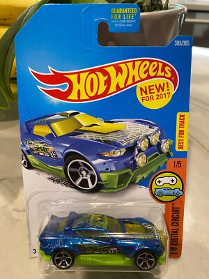 2017 Hot Wheels #305 HW Digital Circuit 1/5 RALLY CAT Blue w/MC5 Spoke Wheels