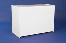 WHITE ENCLOSED 1200mm COUNTER  + SHELF+ LOCK RETAIL DISPLAY SHOP FITTINGS TILL 