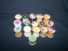 Wood spool lot of 16 various sizes with Talon, Coats  Clark  s  .one spool unused