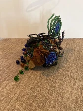 Multi colored Beaded handmade brooch