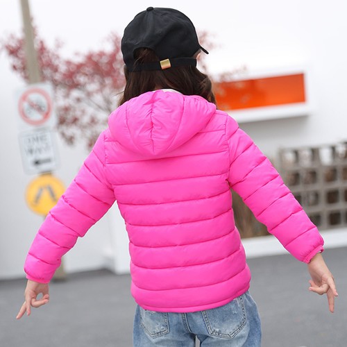 Kid Girl Cotton Long Sleeve Hooded Outerwear Winter Warm Casual Jackets Coat - Picture 43 of 74