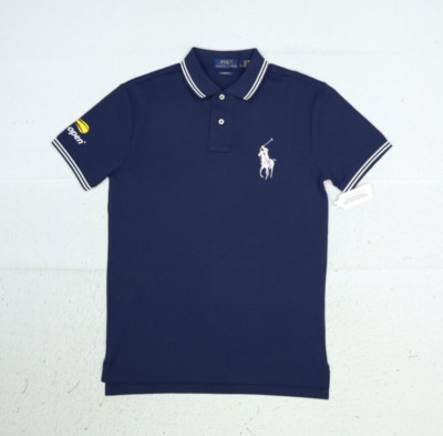 Polo Ralph Lauren Custom Fit US Open Polo Shirt Navy Large Pony SS