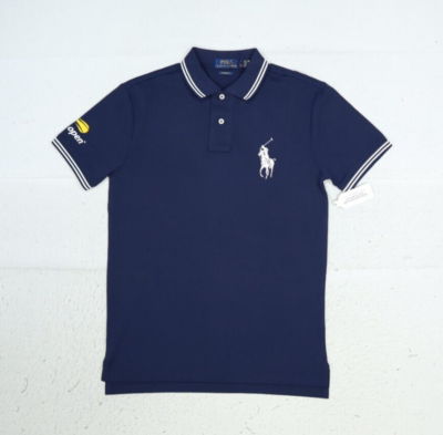 Polo Ralph Lauren Custom Fit US Open Polo Shirt Navy Large Pony SS