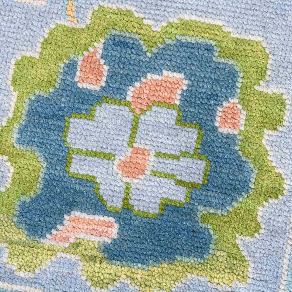 8x10 9x12 10x14 Ice Blue Oushak Hand Knotted Wool Rug Turkish Rug Custom Carpet - Image 3 of 4