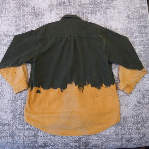 Field & Stream Shirt Men XL Green Bleached Button Up Flannel Heavyweight Chamois - Picture 12 of 17