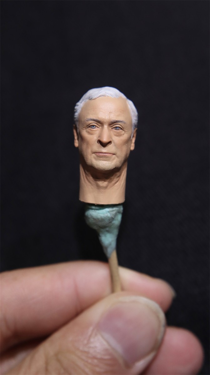 1/12 Painted Alfred Pennyworth Michael Caine Head Carved Fit 6