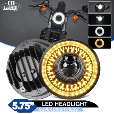 Phare LED 5.75" pour Harley Davidson Iron 883 XL883N Feu Croisement/Route DRL - Photo 1/4