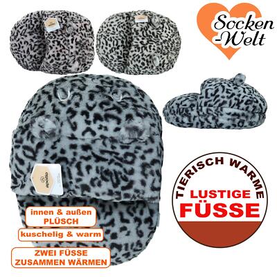 Kuschelwarmer Fußwärmer Home-Slipper mit Fell-Optik für beide Füße