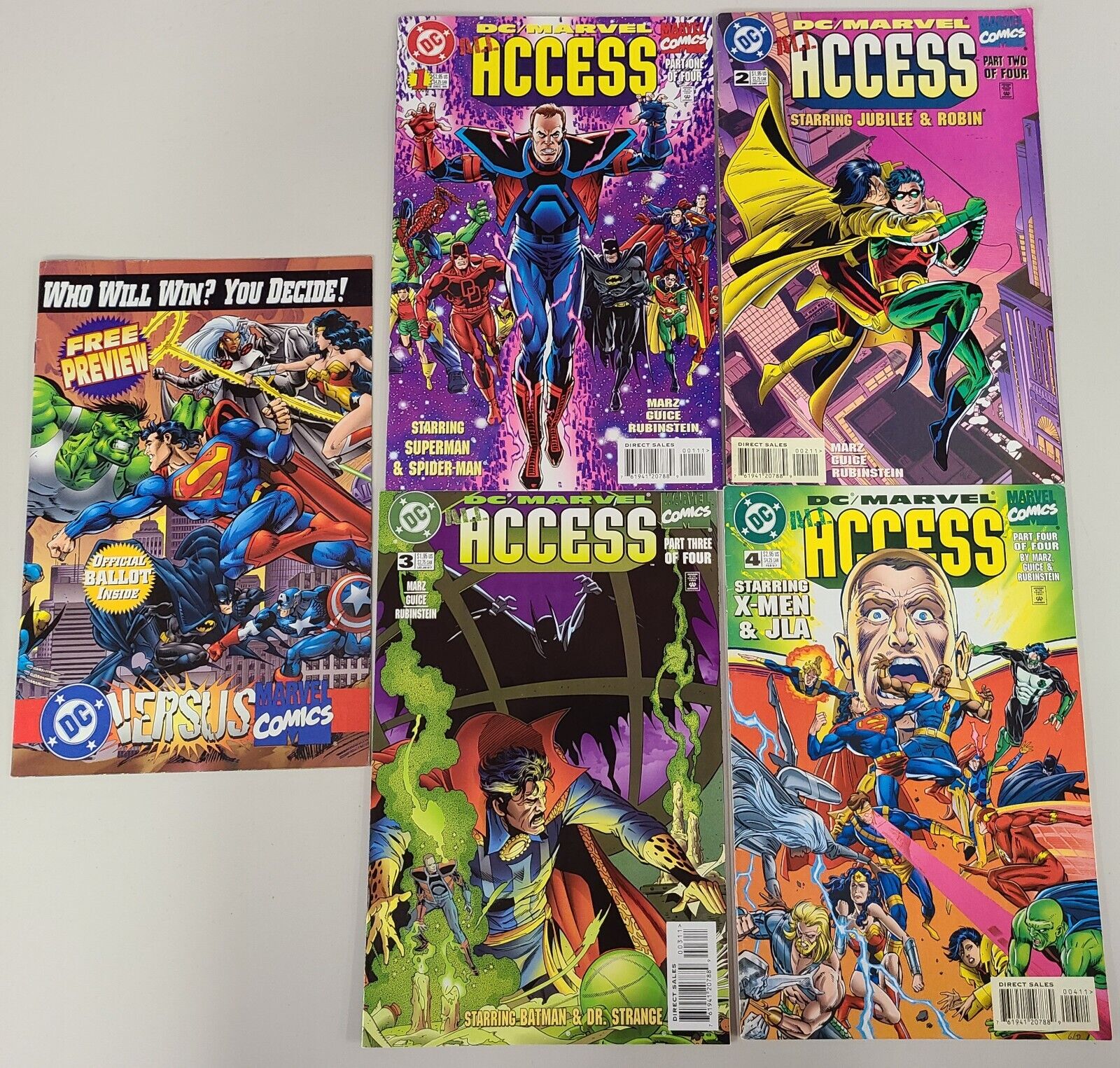 DC/Marvel All Access #1 - 4 Complete Series & Marvel Comics vs DC Comics Preview