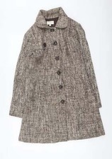 Blu Aqua Womens Brown Pea Coat Size L Button