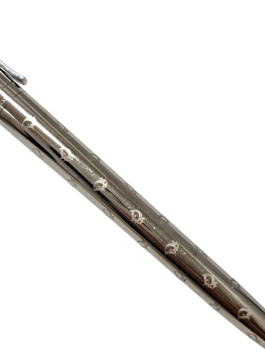 Authentic Christian Dior Ballpoint Pen Silver color Logo Twist