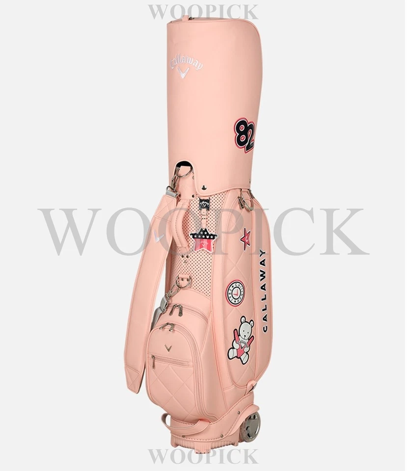 Callaway 2025 KALLY Bolsa Caddie Feminina com Rodas 9" 5Way PU PE Nova em Folha -ROSA - Imagem 2 de 4
