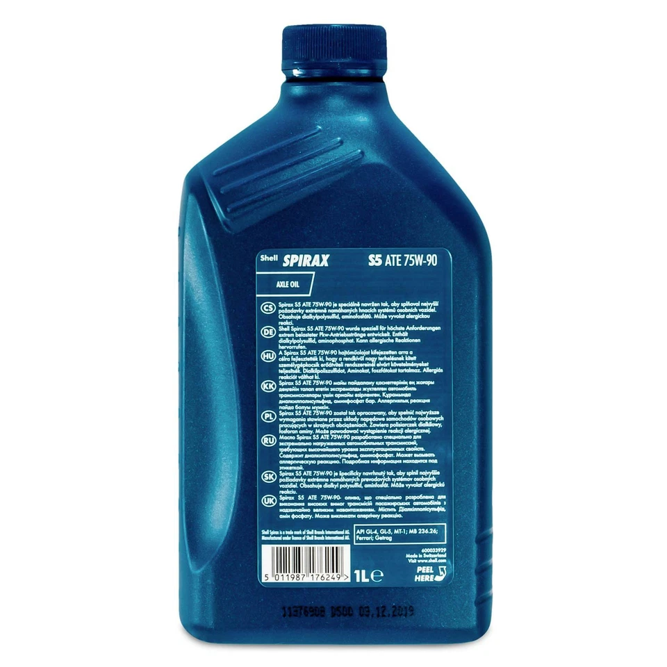 3 Liter original Shell Spirax S5 ATE 75W-90 Getriebeöl 5011987176249 GL-4 GL-5 - Bild 2 von 4