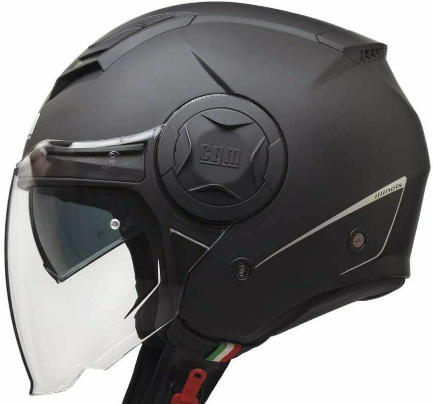 CASCO JET CON VISIERA LUNGA CGM 129A ILLINOIS NERO OPACO PER MOTO E SCOOTER TMAX