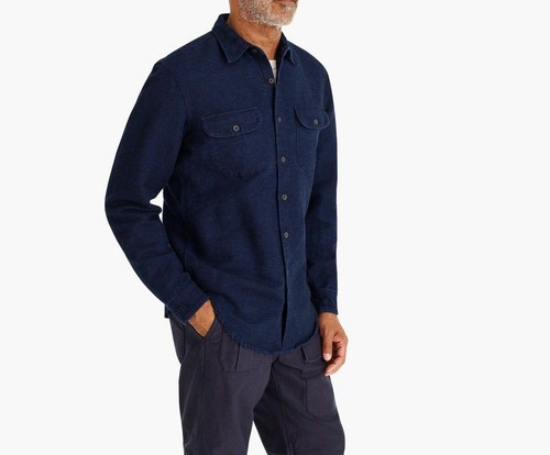 $138 NWT J. Crew Wallace & Barnes Indigo XL heavy Chamois Flannel Cotton shirt - Picture 3 of 10